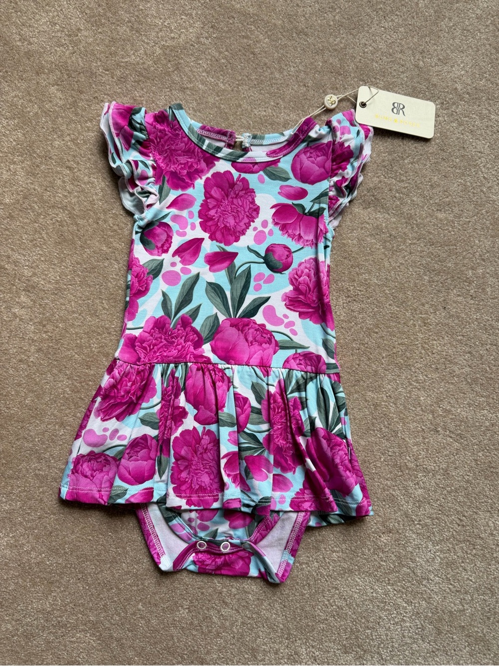 Bums & Roses Floral twirl Dress Bodysuit